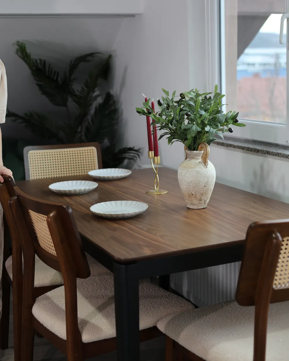 Dining Table CEDAR Dark Walnut 135 cm 80 cm_1035899