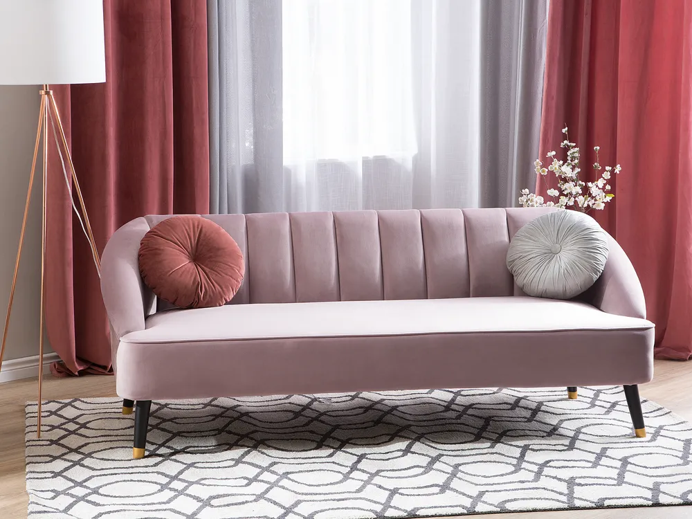 Sofa 3 Seater ALSVAG Velvet Pink