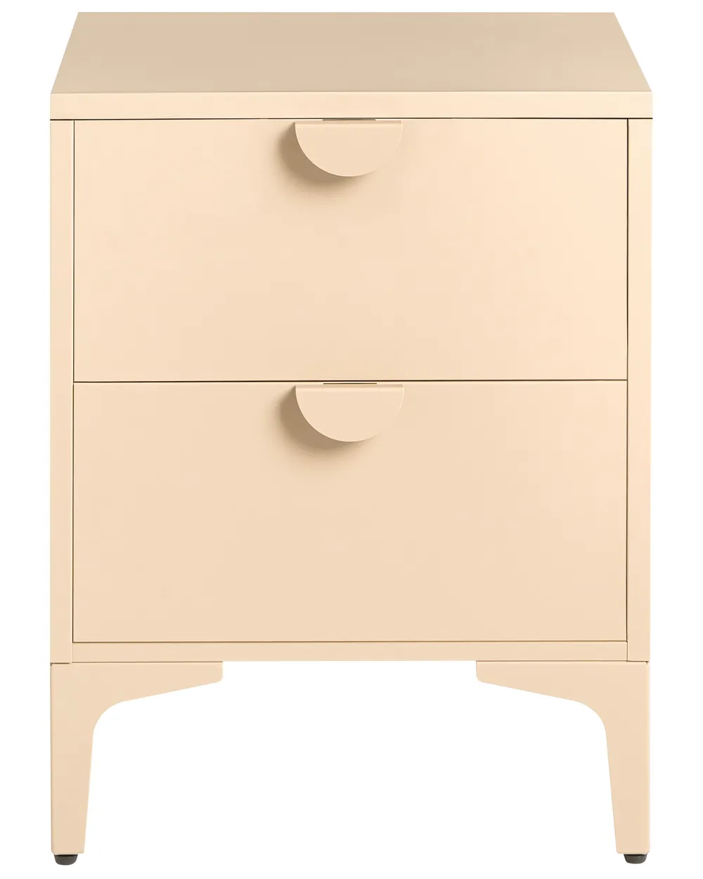 2 Drawer Bedside Table ARDURA Metal Beige_1077652