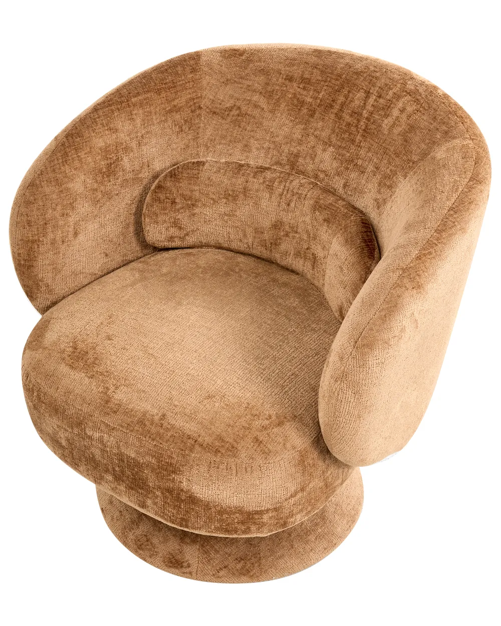 Swivel Armchair LIEKSA Chenille Golden Brown_1027620