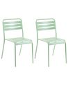 Set of 2 Garden Chairs LEFKADA Metal Green