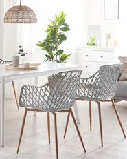 Set med 2 matstolar NASHUA Ljusgrå_775288