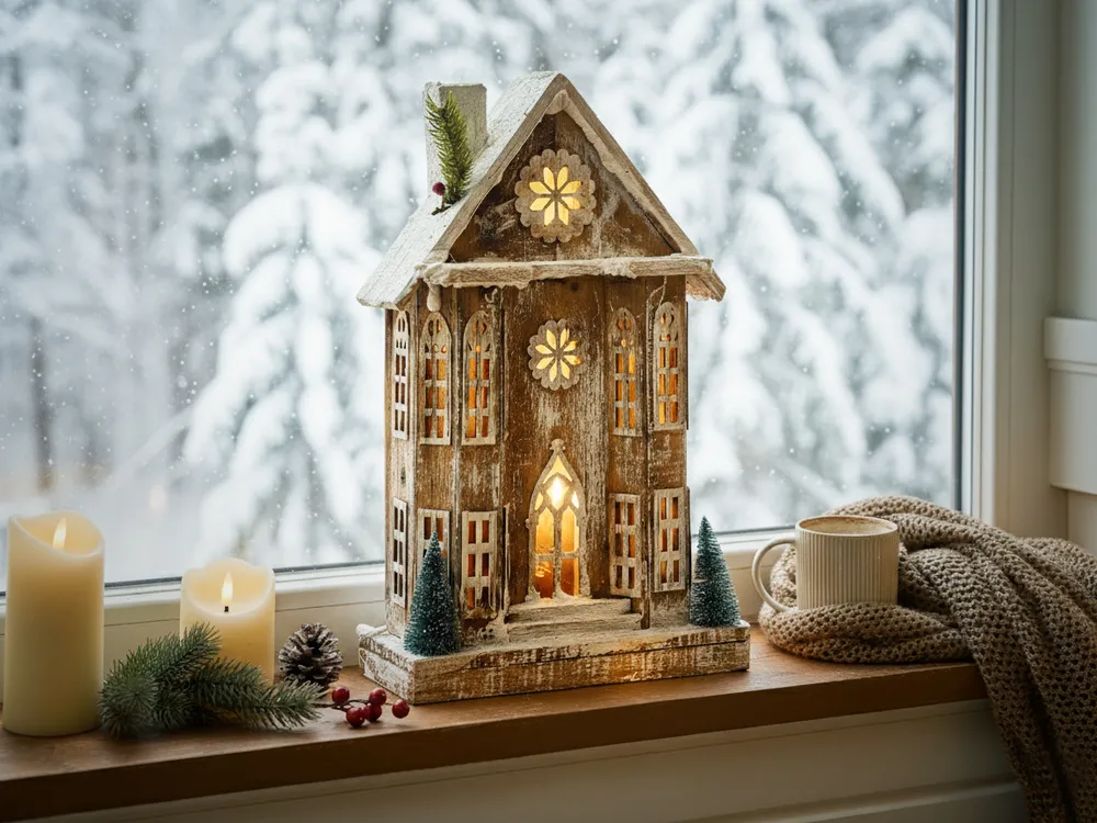 Christmas Decoration LED UNARI 50 cm House Light Brown_1085214