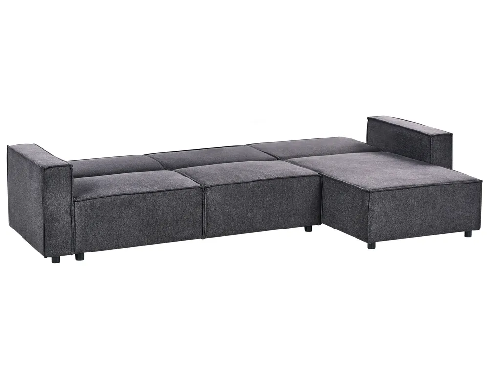 Corner Sofa Bed 3 Seater ROMEDAL II Fabric Graphite Grey Left Hand_971431