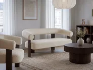 Living Room Set ILBRO Boucle Off-White/ Dark Brown_1129596