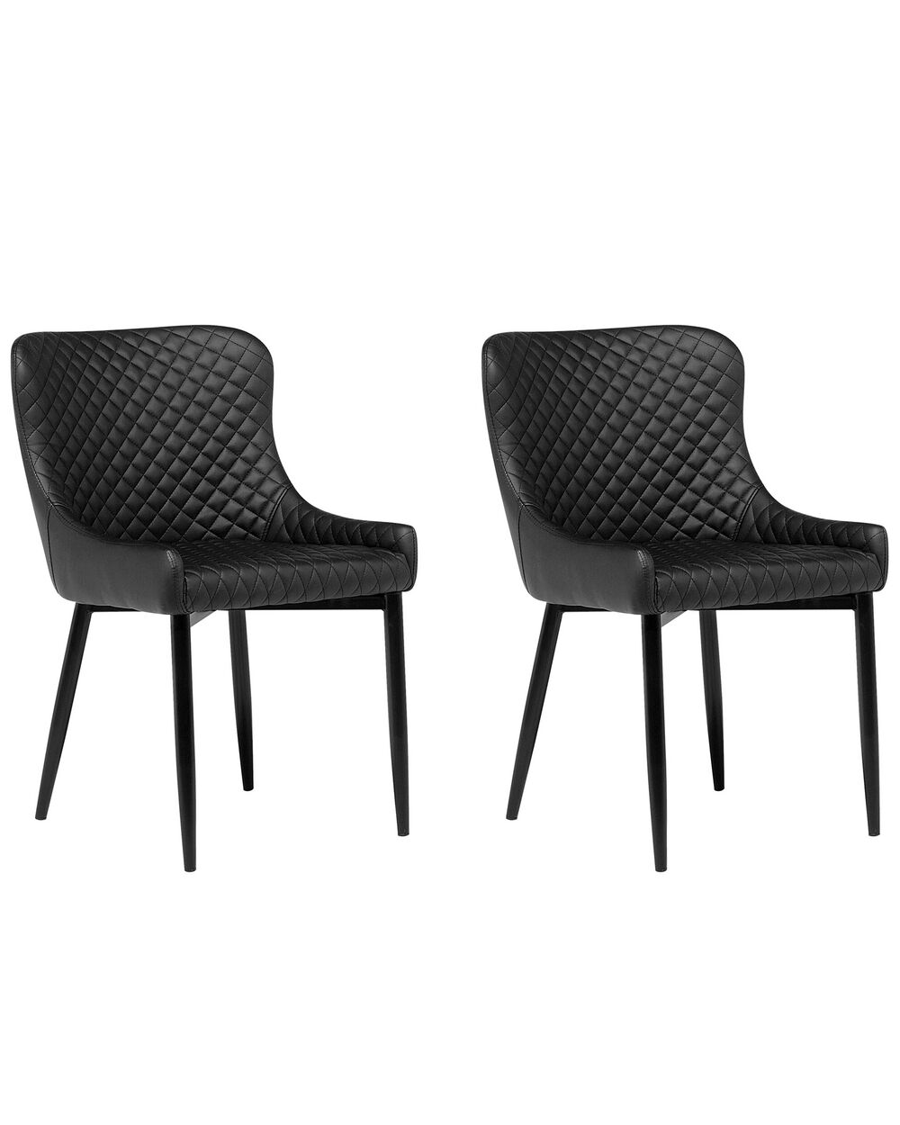 Set med 2 matstolar SOLANO Konstläder Svart