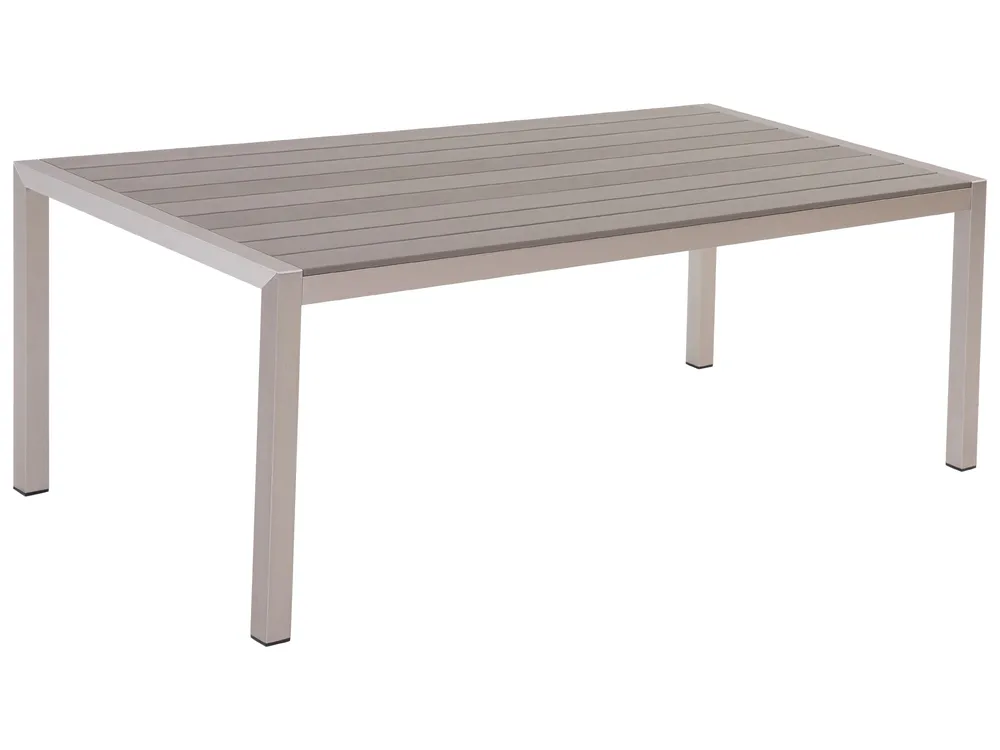 Garden Dining Table VERNIO 180 cm 90 cm Metal Grey