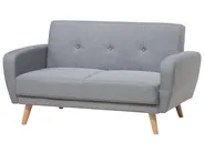 Sofa Bed 2 Seater FLORLI Fabric Light Grey_704130