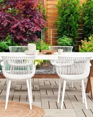 Set of 4 Garden Chairs PESARO White_825419