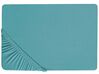 Fitted Sheet HOFUF 180 x 200 cm Cotton Turquoise