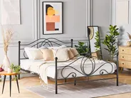 Bed Metal LYRA 140 x 200 cm (EU Double) Black_817954