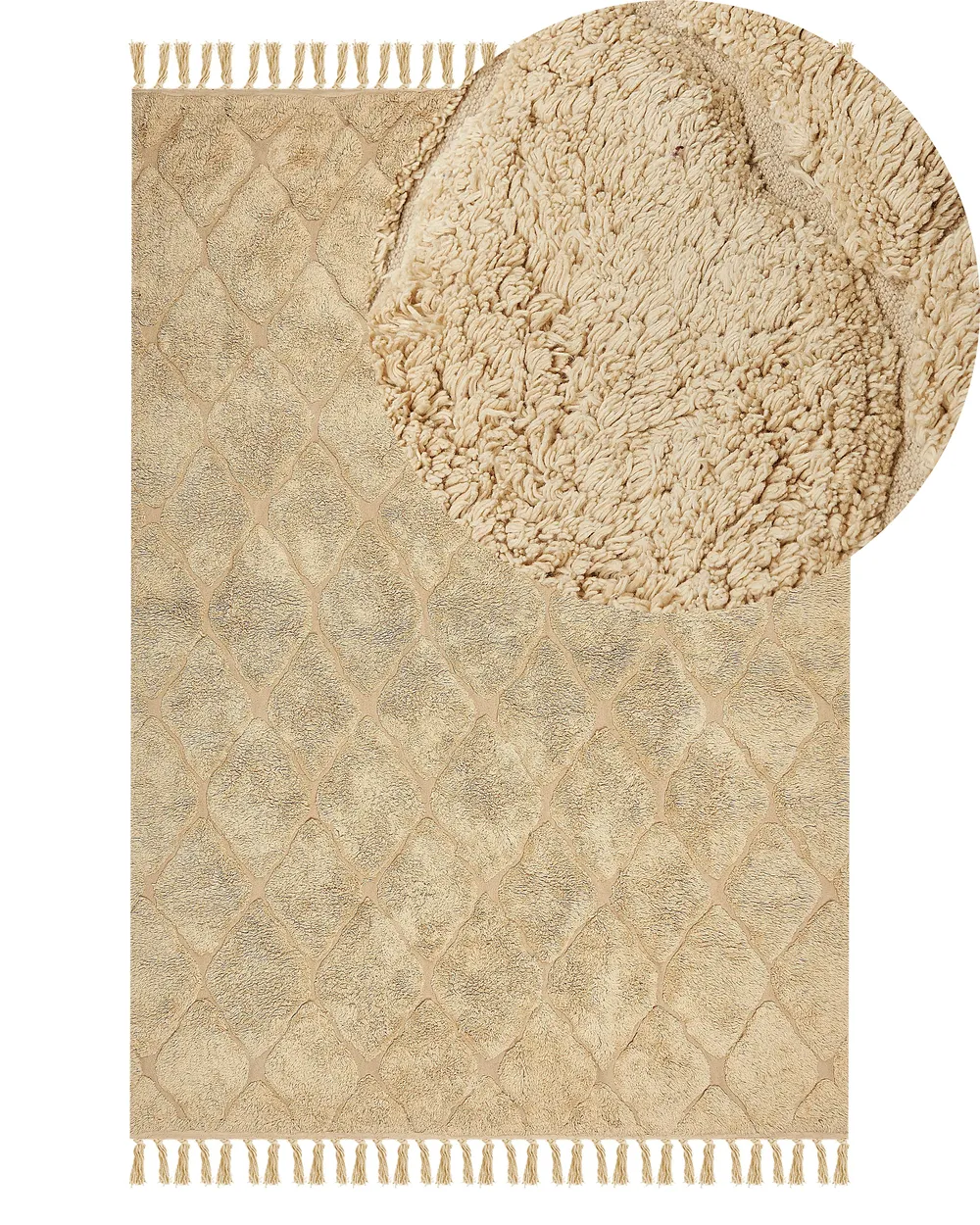 Matta SANLIURFA Beige 140 x 200 cm Bomull