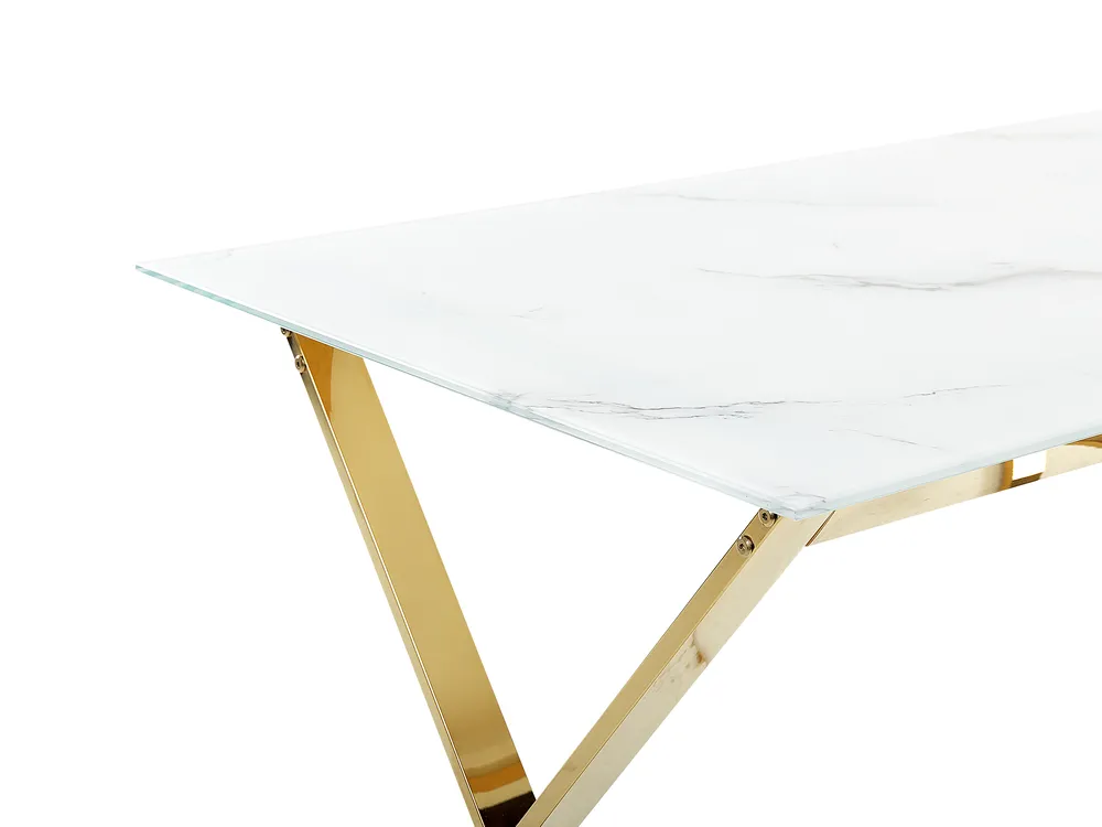 Ruokapöytä ATTICA Marmorikuvio/kulta 120 cm 70 cm Karkaistu lasi_850500