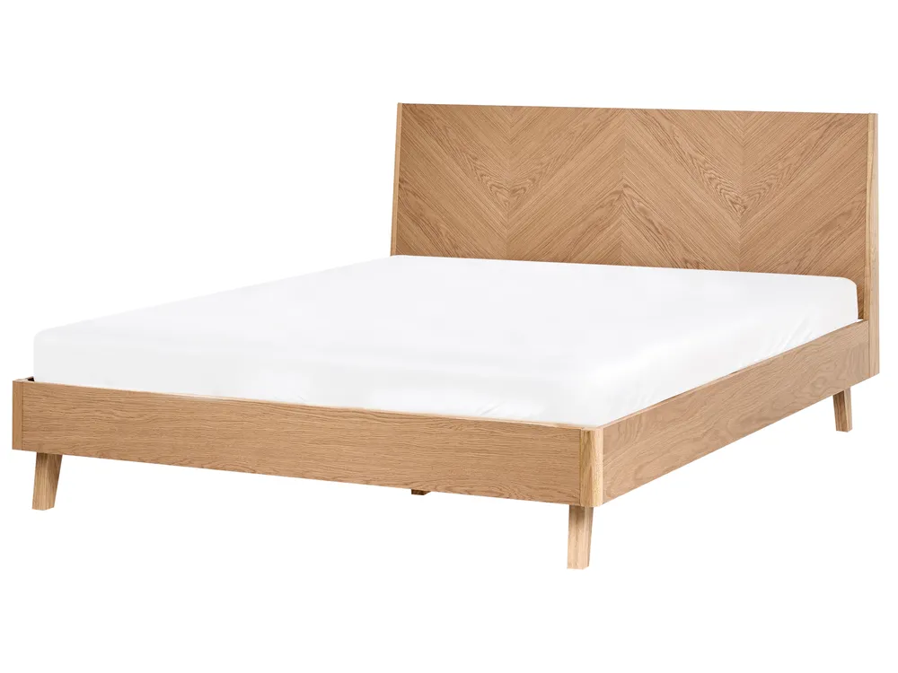 Wooden Bed Light Brown WIZERNES Various Sizes