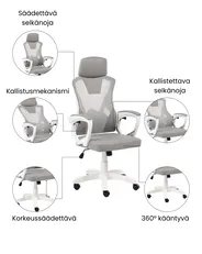 Toimistotuoli IGNIS Keinonahka Vaaleanharmaa_1074213