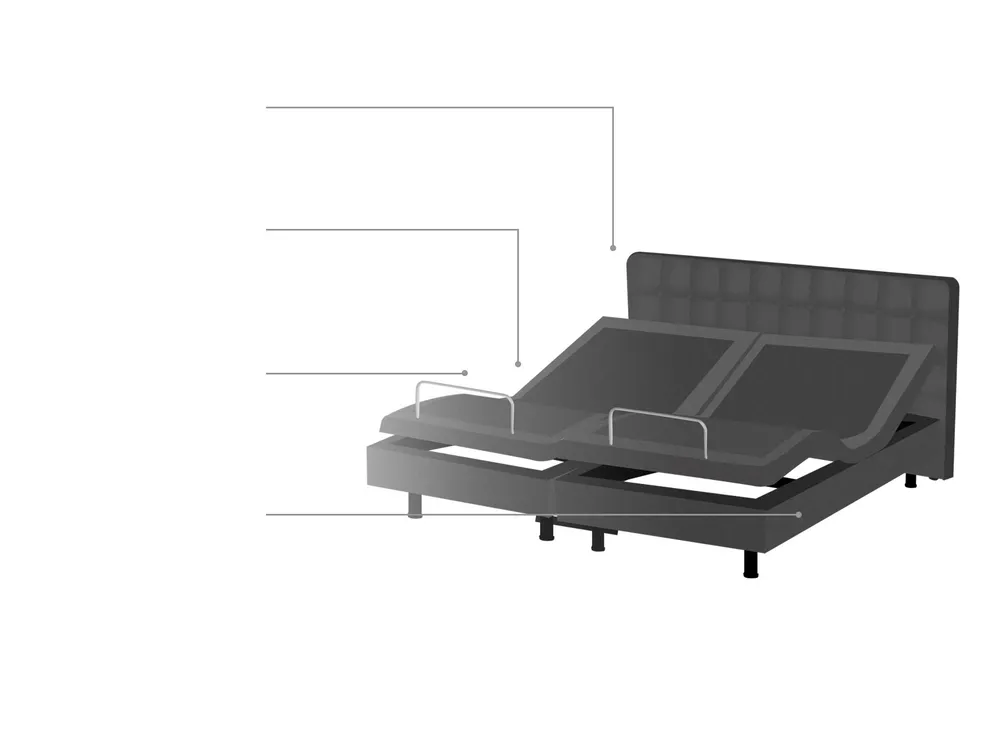 Justerbar seng  DUKE 180 x 200 cm Mørkegrå_756623