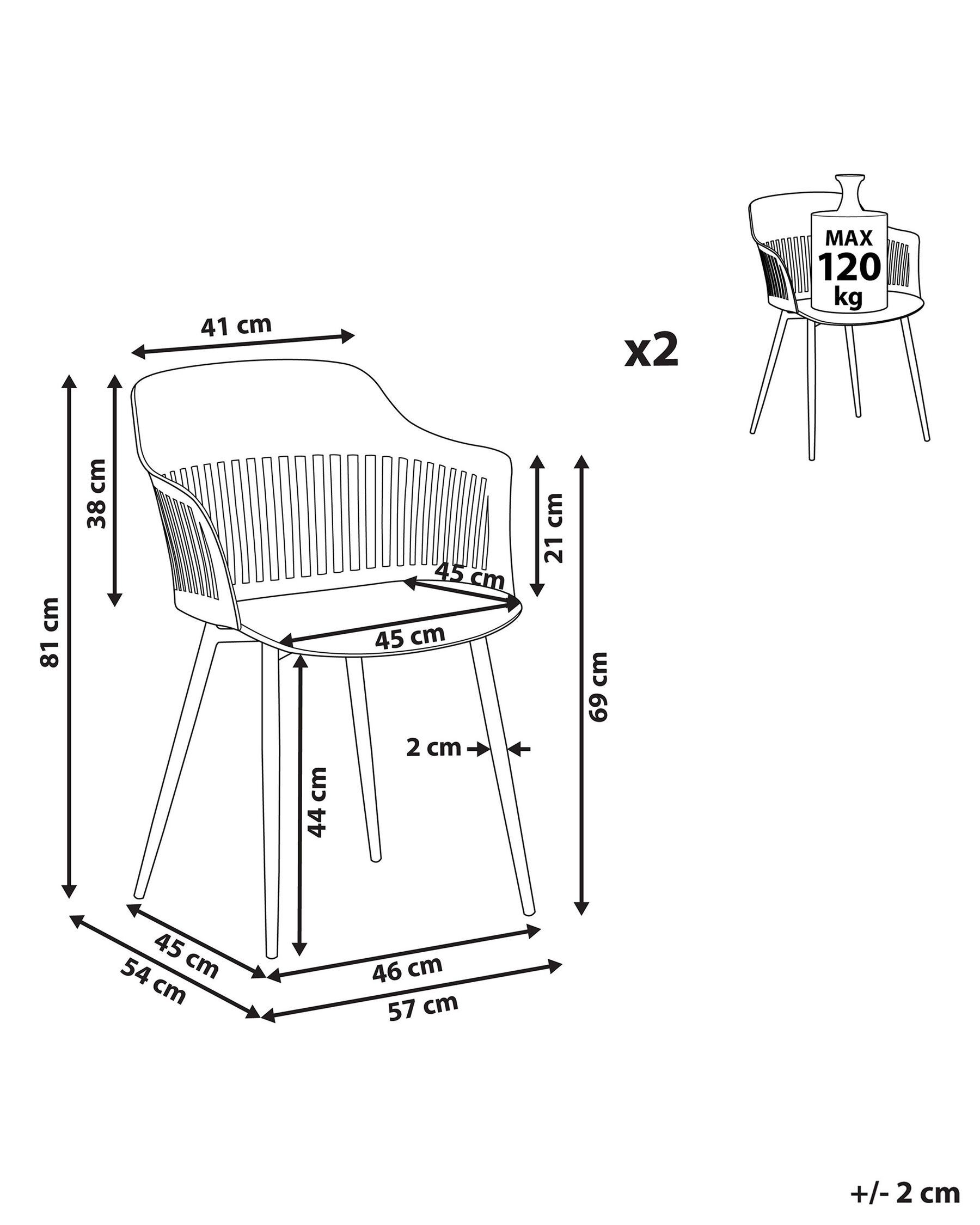 Set of 2 Dining Chairs BERECA Black_802890