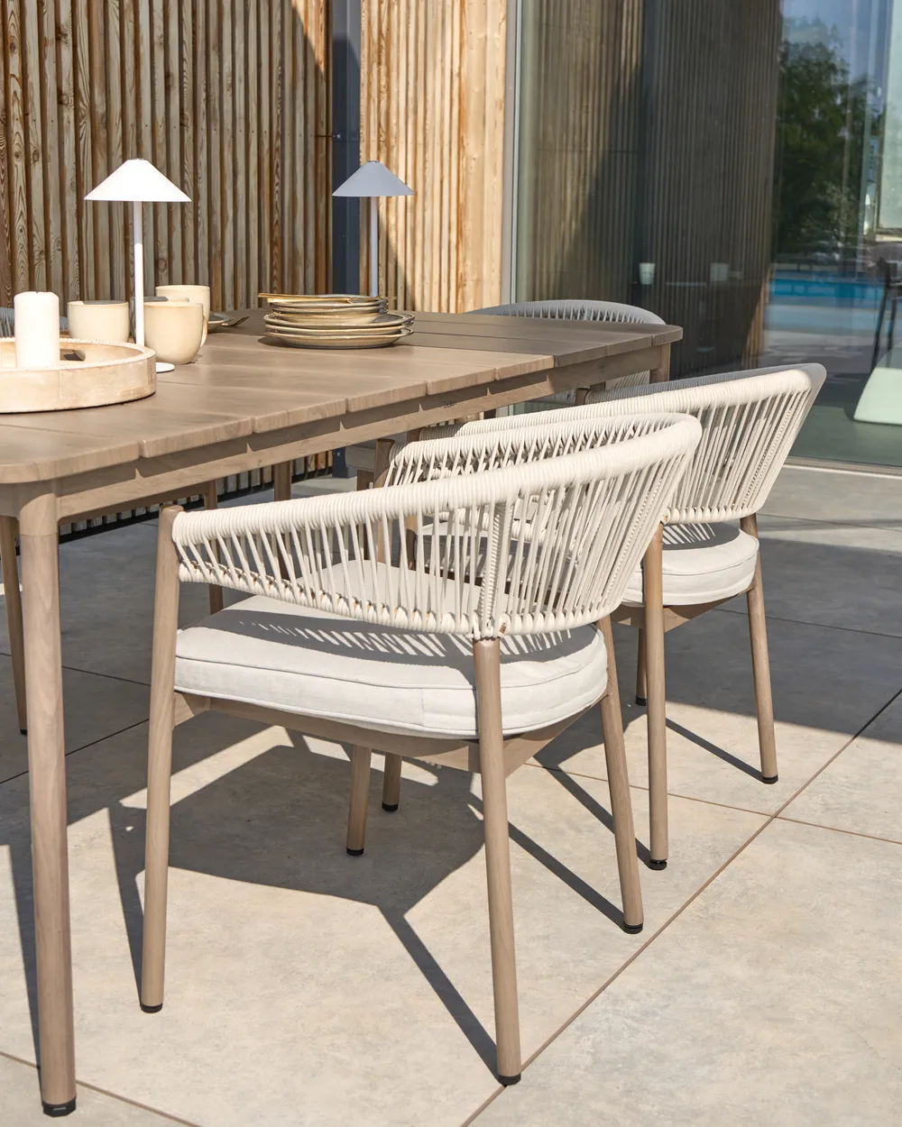 Garden Dining Table FLAVIA 185 cm 96 cm Metal Brown_1050258