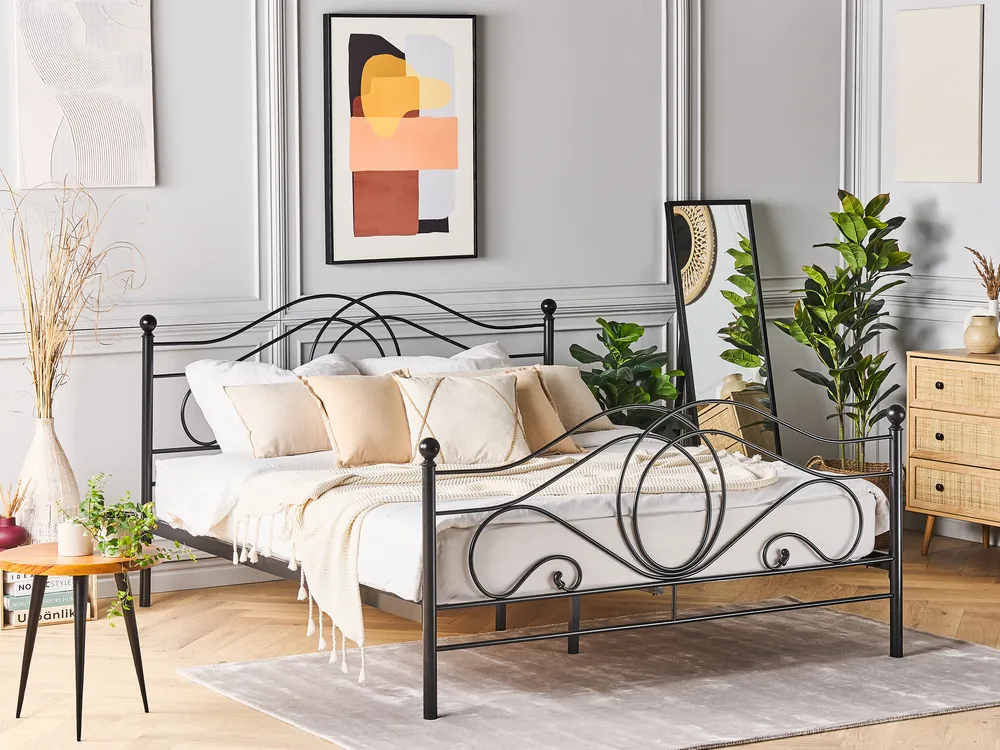 Metal Bed Black LYRA Various Sizes