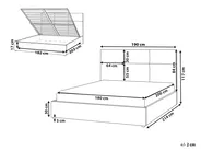 Ottoman Bed LAGORD Fabric Off-White 180 x 200 cm (EU Super King)_971965