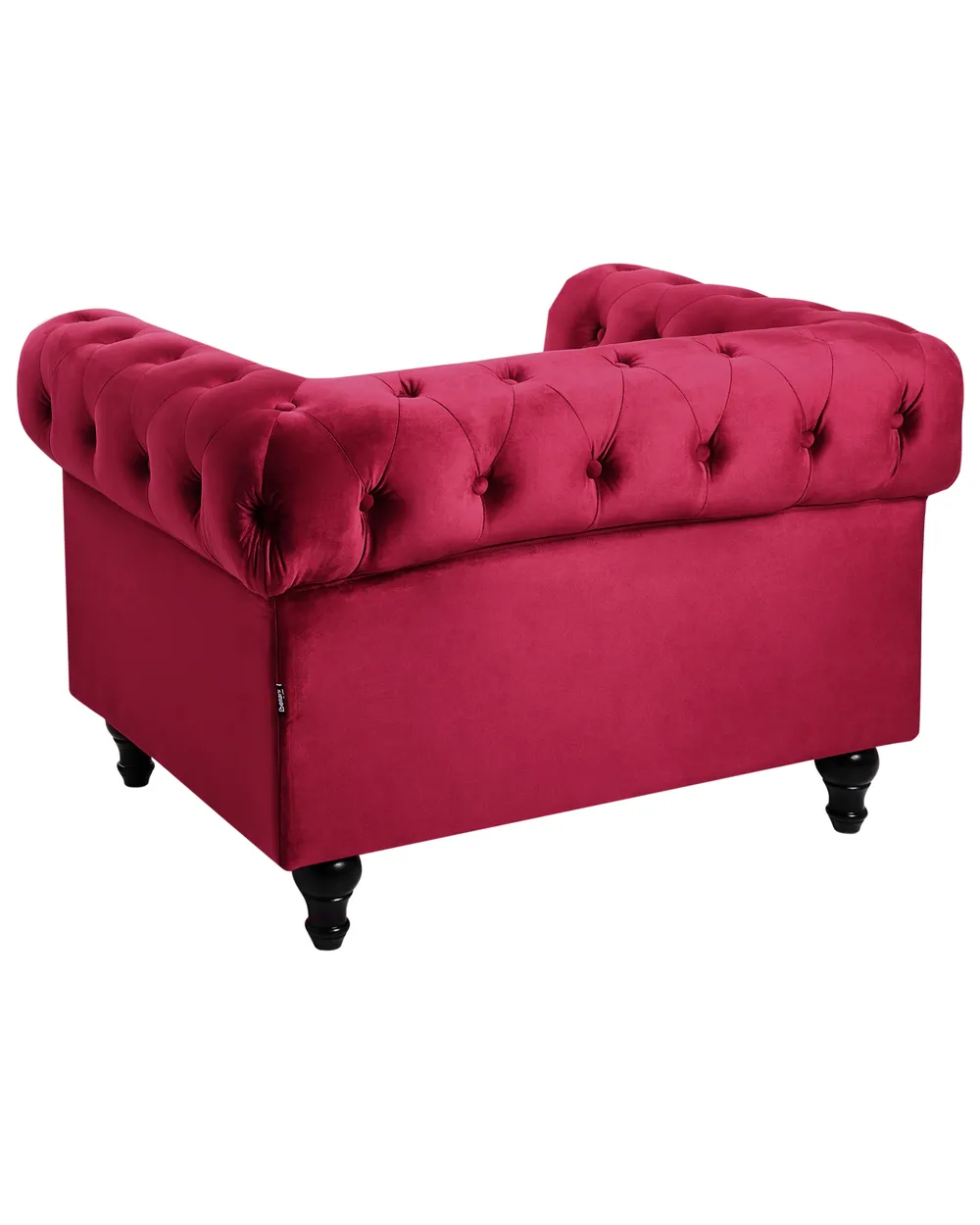 Fåtölj CHESTERFIELD Sammet Vinröd_778765