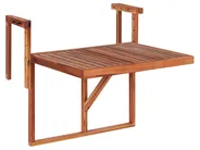 Balcony Table UDINE 70 cm 69 cm Acacia Wood Brown_810096