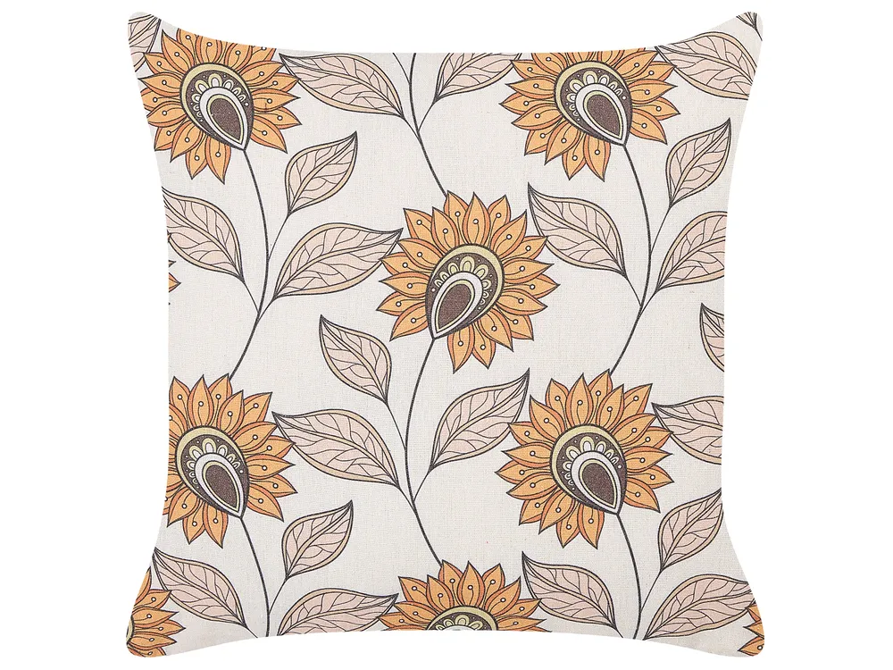 Set med 2 prydnadskuddar TUBEROSE 45 x 45 cm Flerfärgad Blommigt tryck_857805