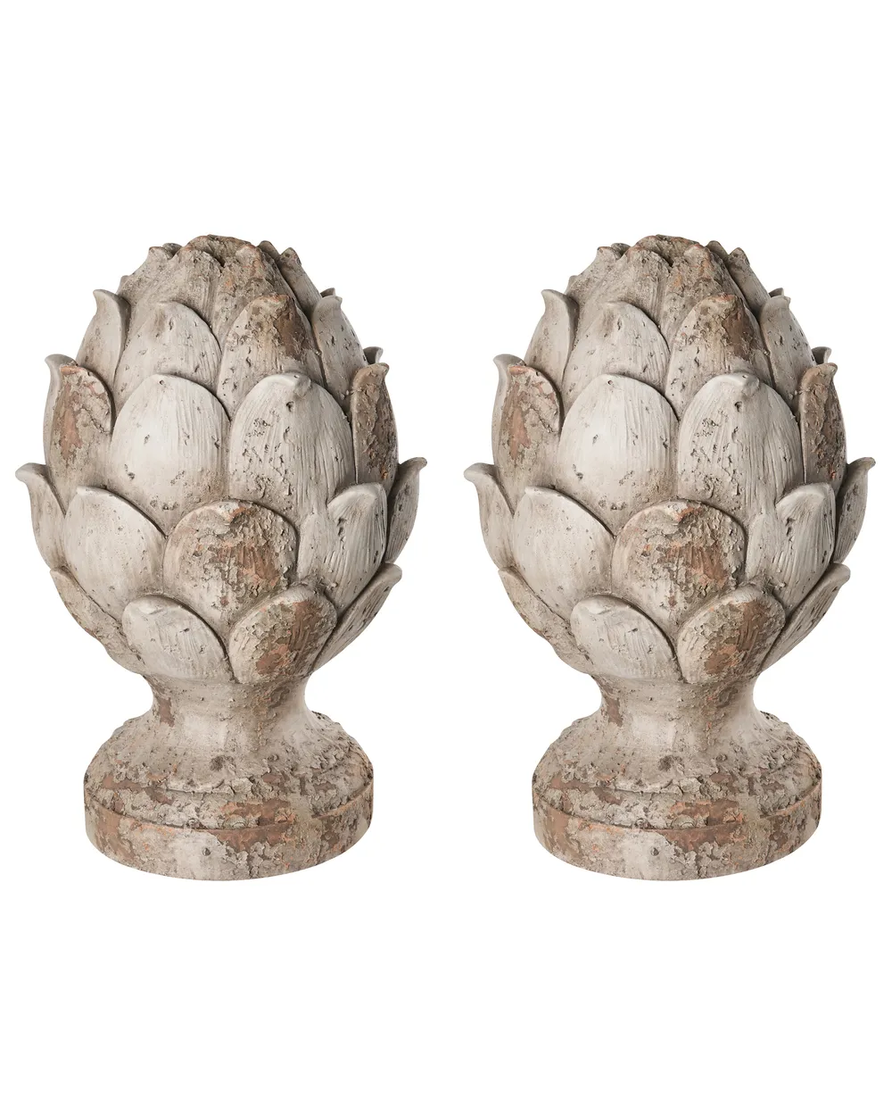 Set of 2 Garden Statues CORRINALDO Pinecone Beige