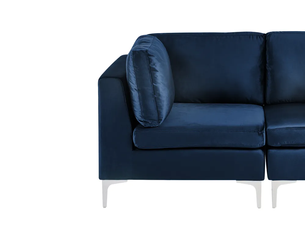 Modular Sofa 3 Seater EVJA Velvet Navy Blue_1068236