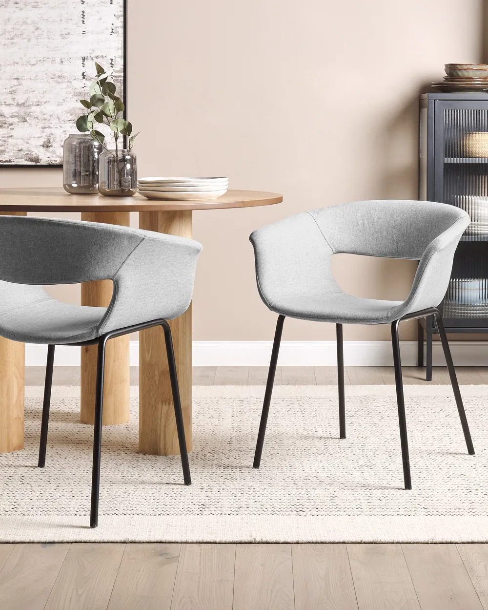 Set of 2 Dining Chairs ELMA Light Grey