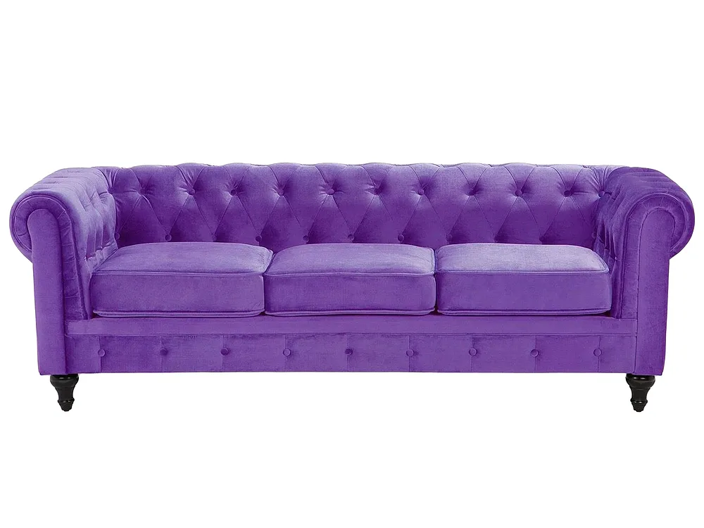 Sohva 3-istuttava CHESTERFIELD Sametti Violetti