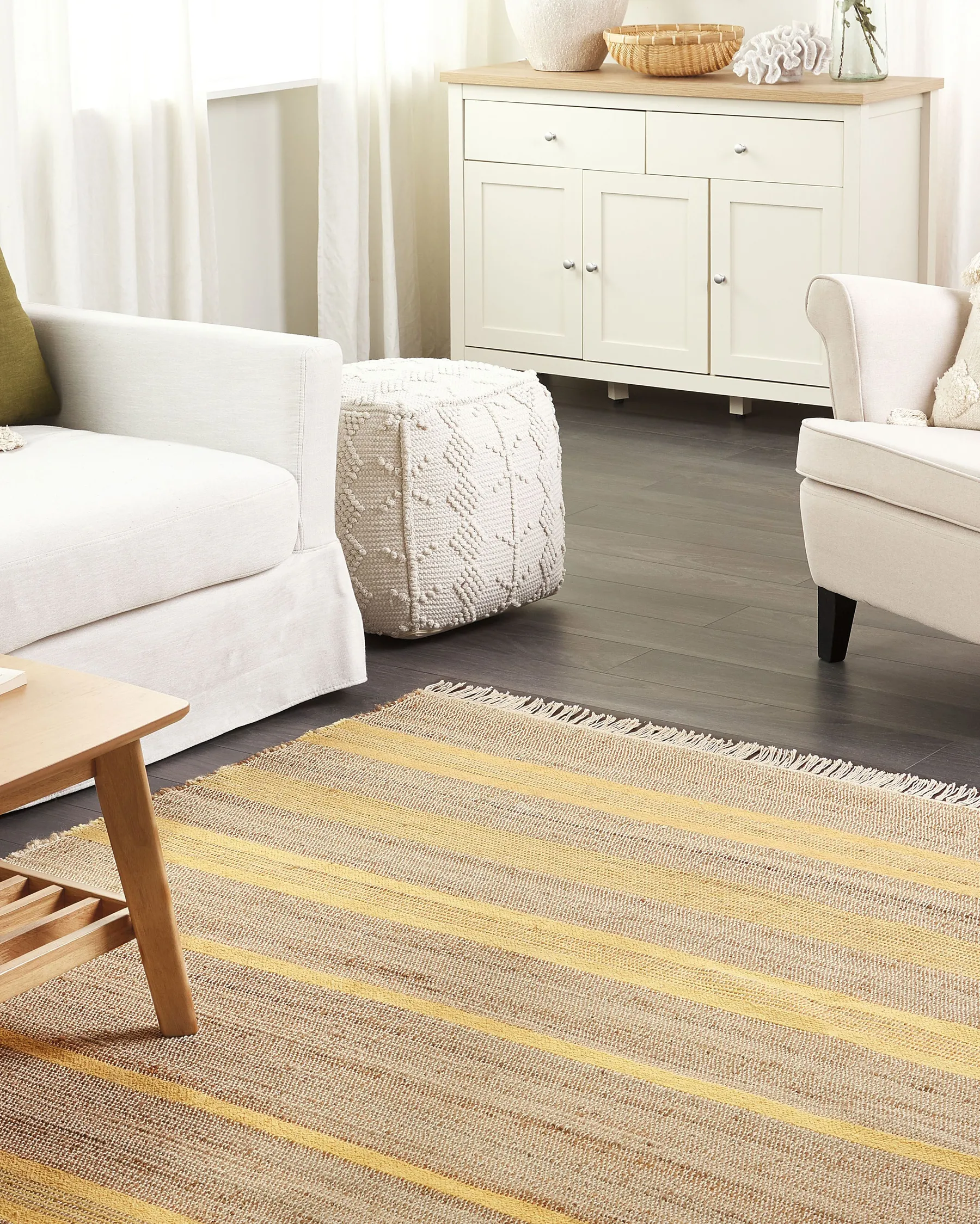 Rug TALPUR Yellow 160 x 230 cm Jute_845679
