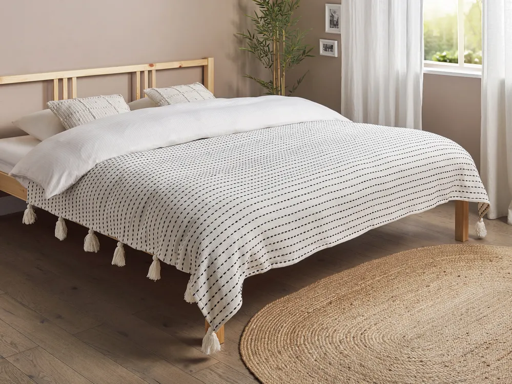 Bedspread MODAR Cotton 150 x 200 cm Off-White