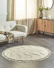 Rug ARTMAK Beige ø 140 cm Cotton_903882