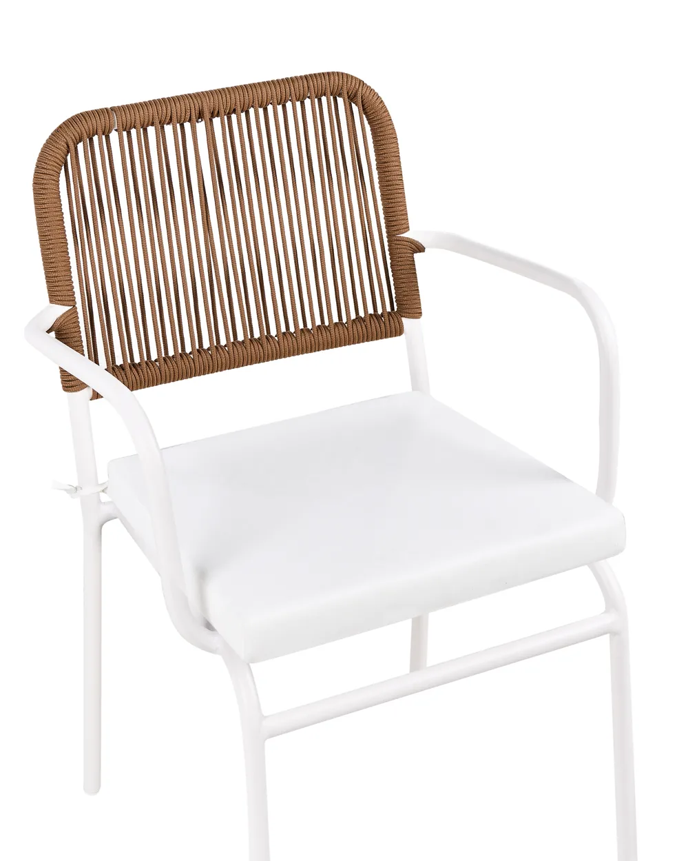 Set of 4 Garden Chairs with Cushions TACENO Metal White_1007763