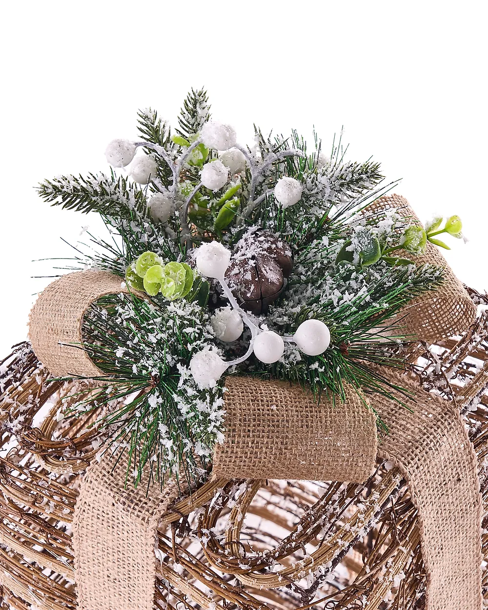Set of 3 Christmas Decorations LED VALKAMA 54/45/30 cm Christmas Gifts Brown_1179486