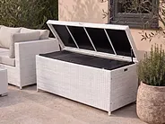 Storage Box MODENA 158 cm 63 cm PE Rattan White_1155499