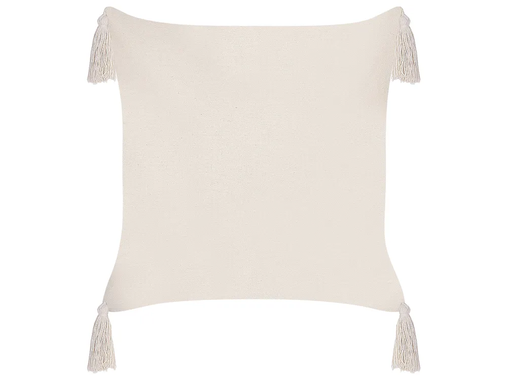 Set of 2 Decorative Cushions HAKONE 42 x 42 cm Light Beige Geometric Pattern_856375