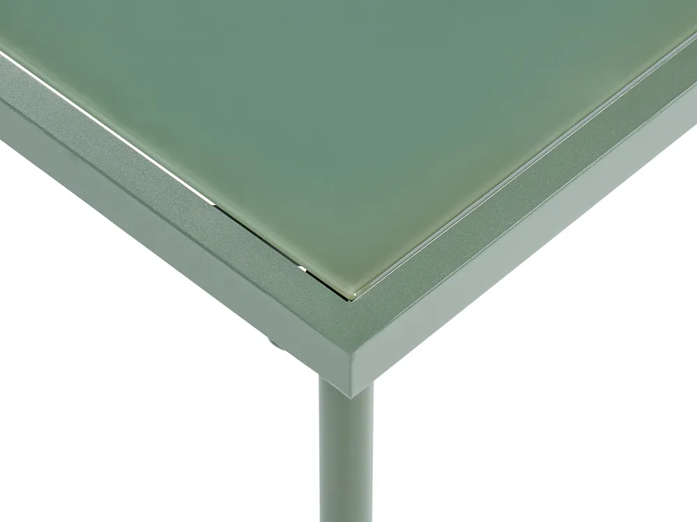 Garden Lounge Set with Table 2 Seater MOLVENO Metal Beige/ Green_1069310