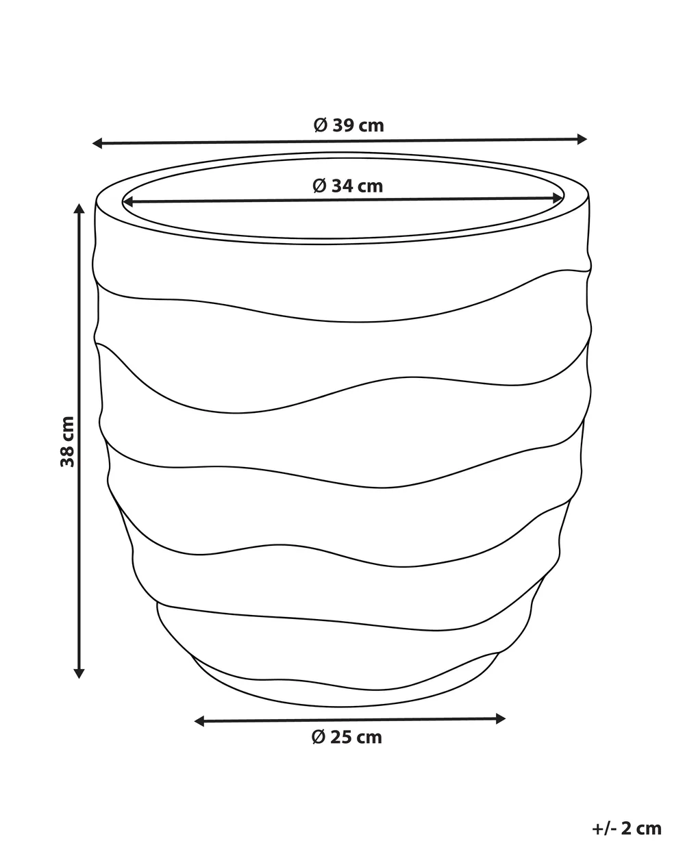Plant Pot SAMNAUN 39 cm Beige_1162115