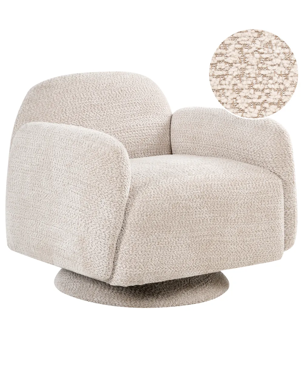 Swivel Armchair AAPUA Fabric Beige