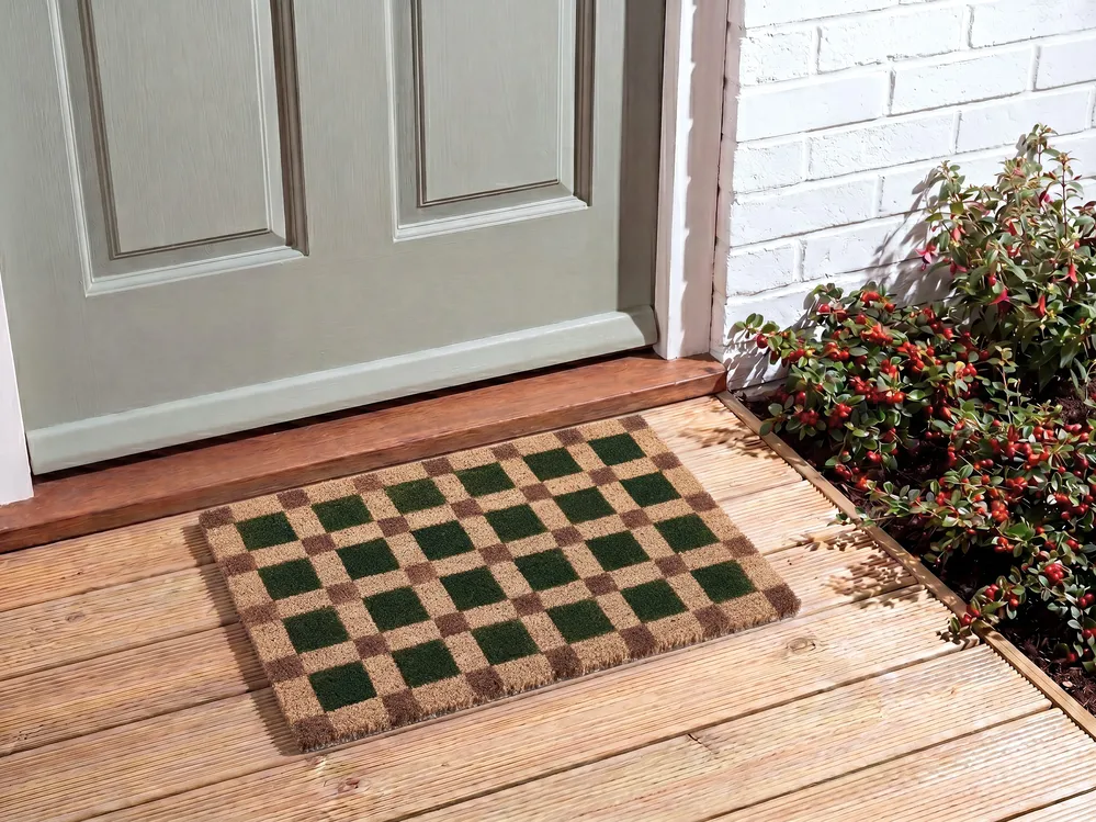 Doormat VILLASIS Beige/ Green 40 x 60 cm Coir