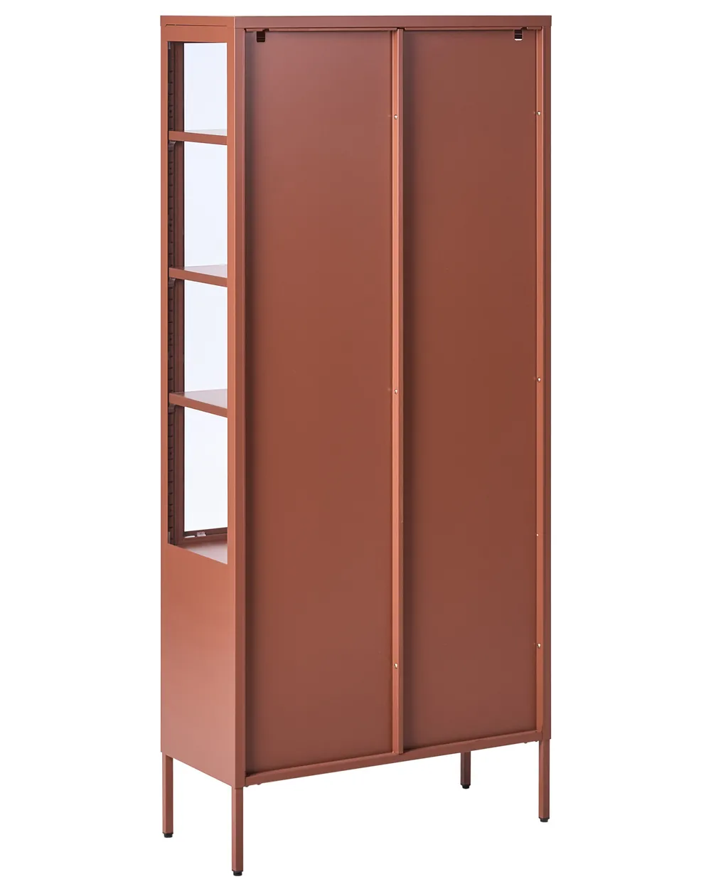 Glass Display Cabinet OXTED 80 cm Metal Golden Brown_1069043