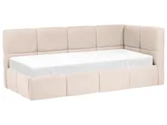 Daybed Fabric JACOU 90 x 200 cm (EU Single) with Storage Right Hand Light Beige_1092719