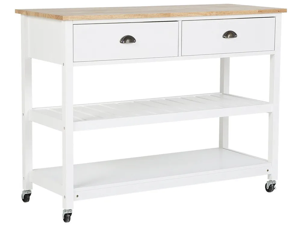 Kitchen Trolley NAVARINO Wood White
