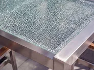 Trädgårdsmatbord GROSSETO 220 cm 100 cm Krackelerat glas Transparent_774294