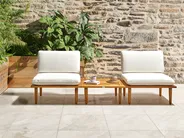 Garden Lounge Set with Table 2 Seater FRASCATI Modular Certified Acacia Wood Off-White_919547