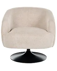 Swivel Armchair NORAGER Fabric Light Beige_1165188