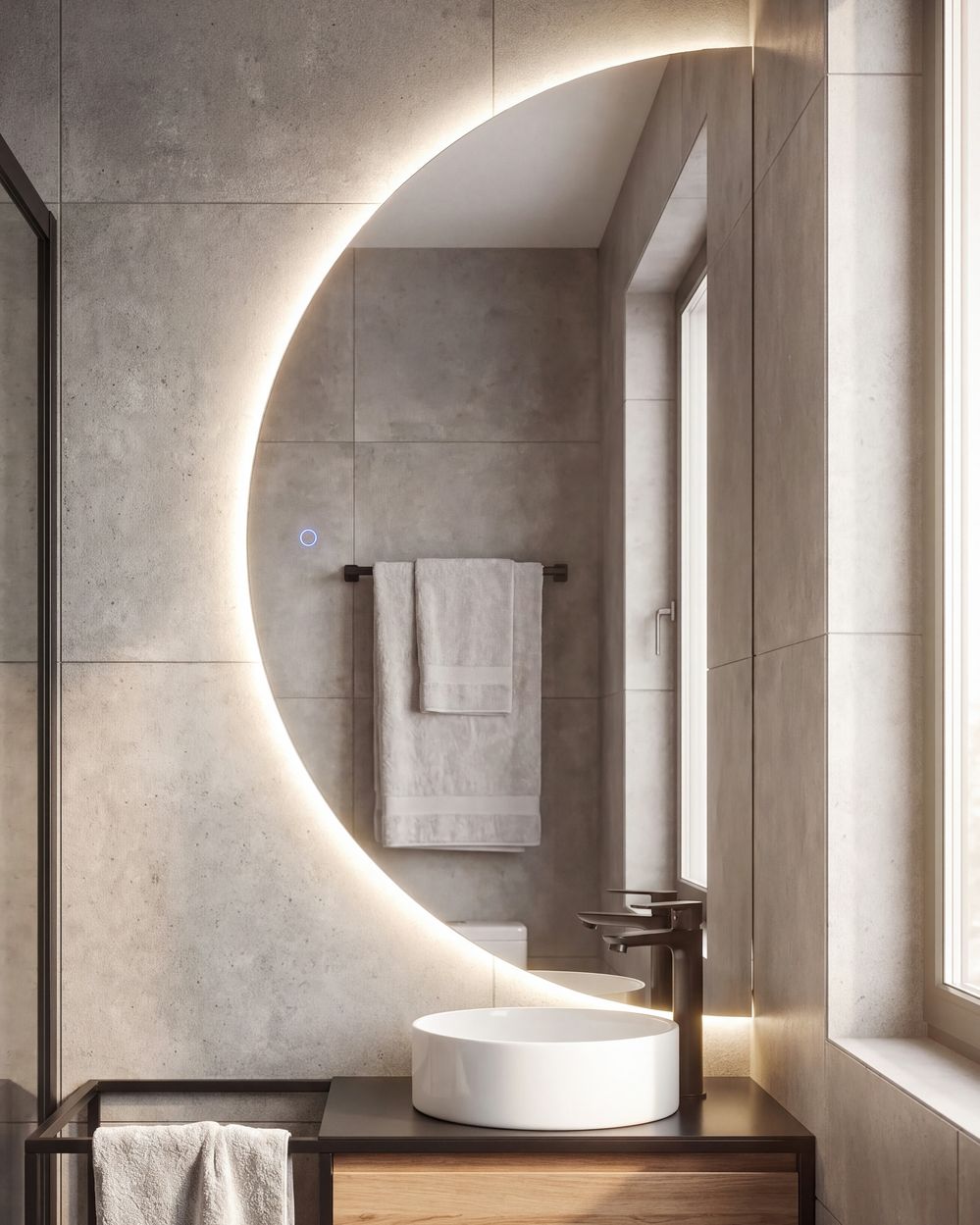 LED Bathroom Mirror LOUE 60 cm 120 cm Silver