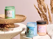 Set of 3 Scented Candles FRUITY BLOOM Soy Wax Fresh Notes Floral Notes_1080284